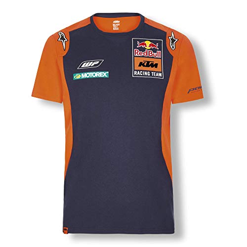 Red Bull KTM Official Teamline Camiseta, Azul Hombres Large Top, KTM Racing Team Original Ropa & Accesorios