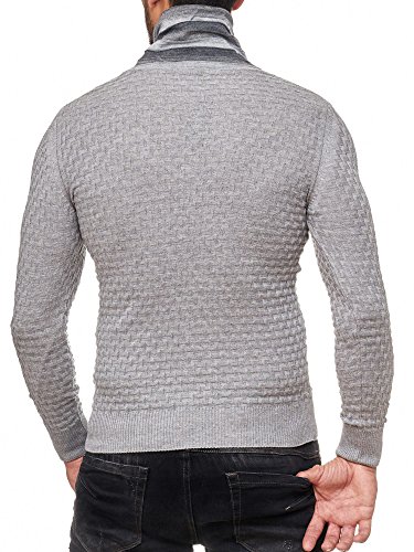 REDBRIDGE Designer de punto para hombre Cuello Alto Jersey Noruego Men 's r de 41513 gris 56