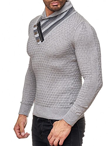 REDBRIDGE Designer de punto para hombre Cuello Alto Jersey Noruego Men 's r de 41513 gris 56