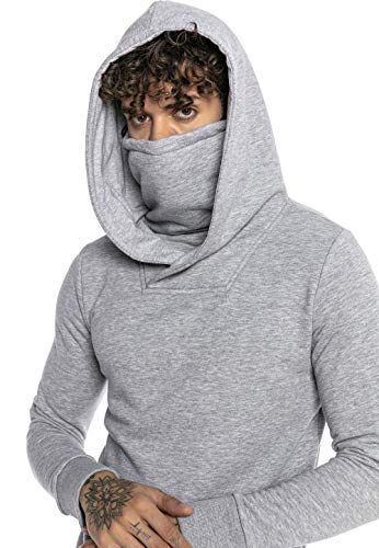 Redbridge Sudadera con Capucha para Hombre Suéter Jersey con Cuello Alto Gris L