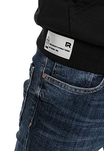 Redbridge Sudadera con Capucha para Hombres Suéter Chaqueta con Forro Negro L