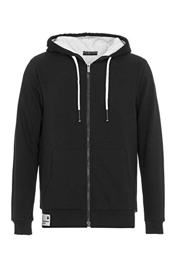 Redbridge Sudadera con Capucha para Hombres Suéter Chaqueta con Forro Negro L
