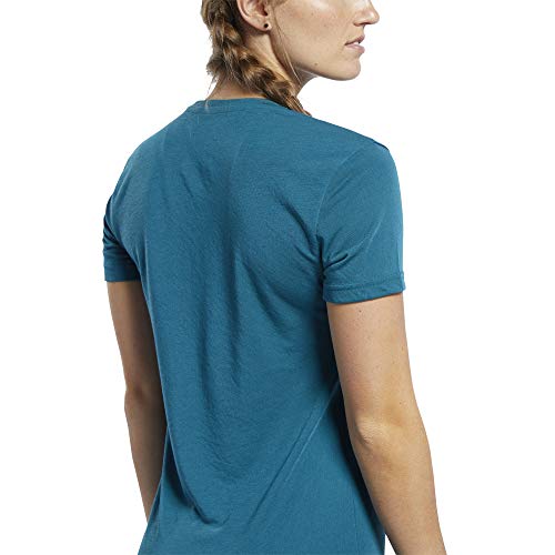 Reebok Crossfit Rd Camiseta de Manga Corta, Mujer, Azul (Heritage Teal), 2XS