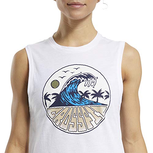 Reebok RC Tidal Wave Muscle Camiseta, Mujer, Blanco, M