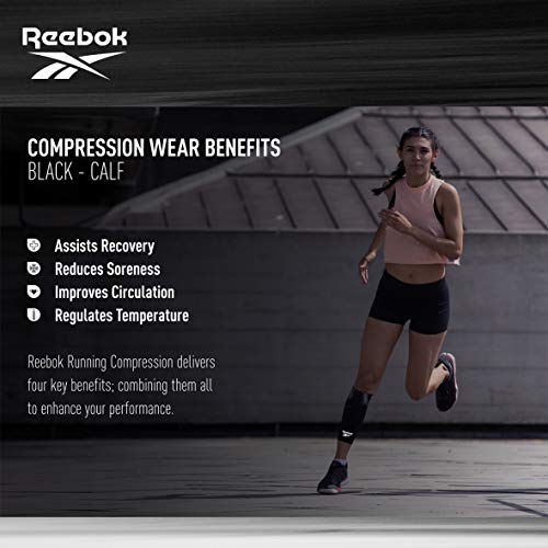 Reebok Running Mangas de Compresion, Medio (Becerro 30 - 35 cm)