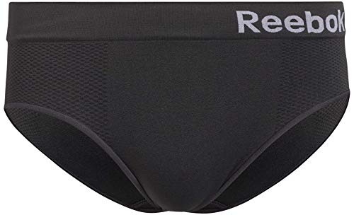 Reebok Womens Seamless Hipster Panties (3 Pack) (Grey/White/Red, Large)'
