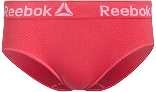 Reebok Womens Seamless Hipster Panties (3 Pack) (Grey/White/Red, Large)'