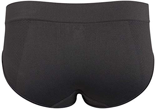 Reebok Womens Seamless Hipster Panties (3 Pack) (Grey/White/Red, Large)'