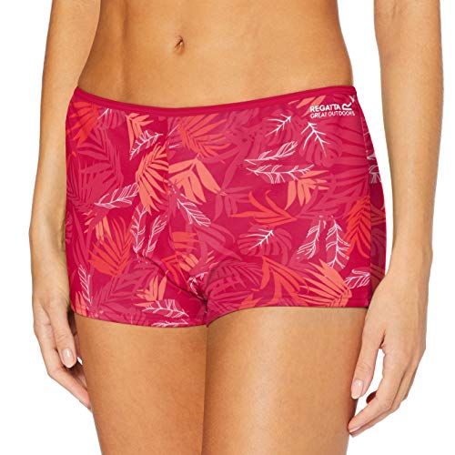 Regatta Aceana Swim, Pantalones cortos de bikini, Mujer, Rosa (Dark Cerise Tropical), S (Talla Fabricante: 12)