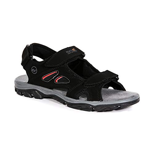 Regatta Holcombe Vent, Sandalias con Punta Abierta para Hombre, (Black/Clsred 1cn), 6 EU
