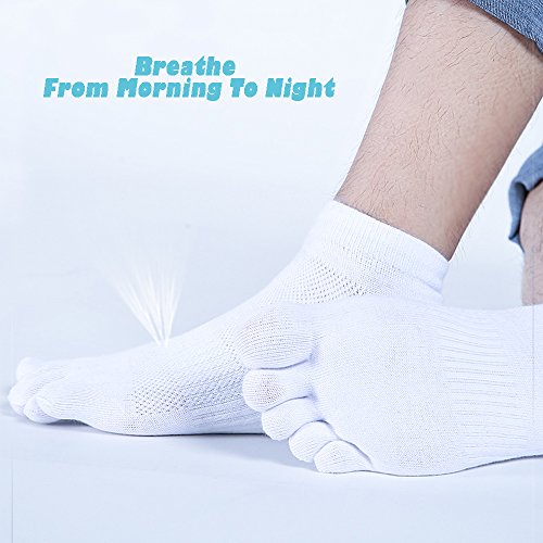 REKYO Toe 5 Pares Hombres Calcetines Algodón Corte Bajo, 5 Dedos Calcetines para Hombres Suave Y Respirable (Mezcla)