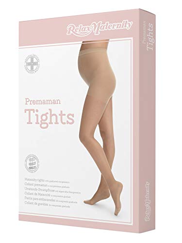 RelaxMaternity 791 (Negro, tg.2) Pantis para embarazadas 70 den de compresión graduada 12-17 mmHg