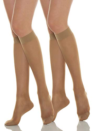 Relaxsan Basic 850 (2 Pares - Visón, tg.3) Medias a la rodilla 140 Den compresión graduada 18-22 mmHg