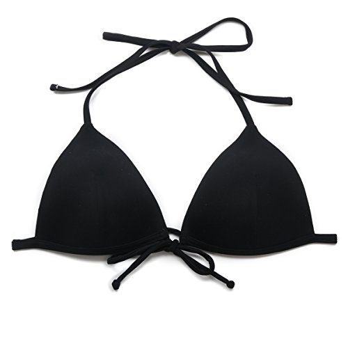 RELLECIGA ba?Ador Partes de Arriba de Bikinis de Mujer Triángulo Top Negro M