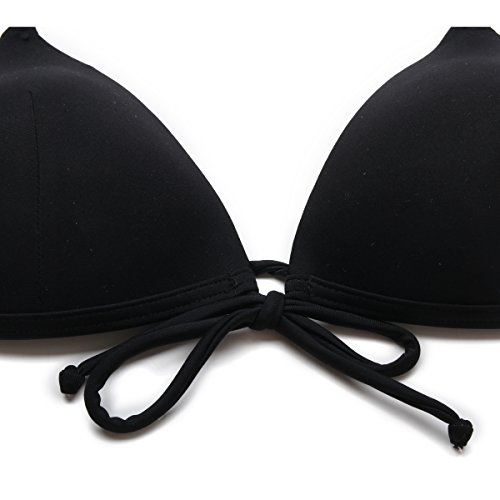 RELLECIGA ba?Ador Partes de Arriba de Bikinis de Mujer Triángulo Top Negro M