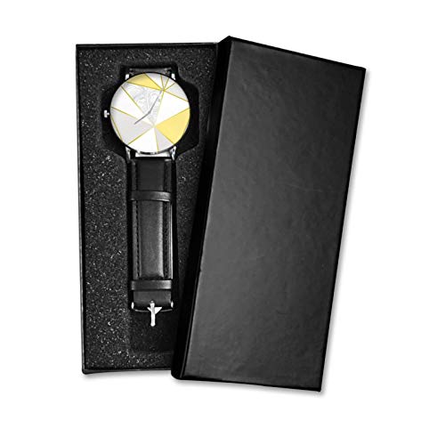 Reloj de cuero Zara Mármol Metálico Mostaza Oro Unisex Clásico Casual Moda Reloj de Cuarzo Reloj de Acero Inoxidable con Correa de Cuero