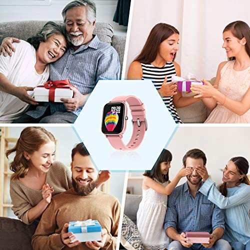 Reloj Inteligente LIGE Para Mujeres Con Monitor De Frecuencia Cardíaca,Pantalla Táctil De 1,4 Pulgadas,Podómetro IP67,Reloj De Fitness Para Con Monitor De Sueño,Contador De Pasos Para Android iOS Rosa