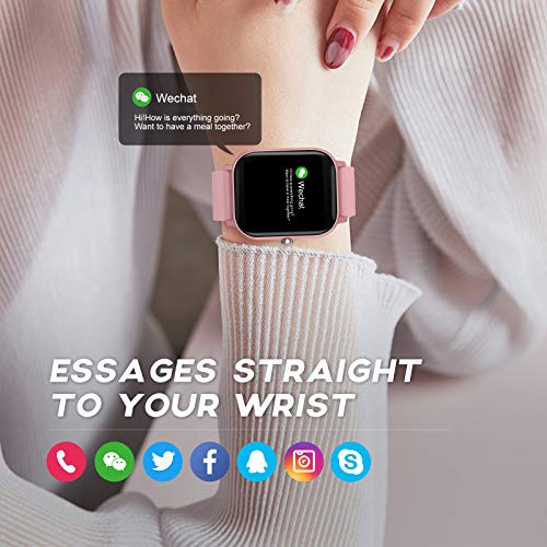 Reloj Inteligente LIGE Para Mujeres Con Monitor De Frecuencia Cardíaca,Pantalla Táctil De 1,4 Pulgadas,Podómetro IP67,Reloj De Fitness Para Con Monitor De Sueño,Contador De Pasos Para Android iOS Rosa
