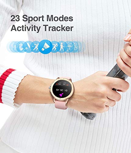 Relojes Inteligentes Mujer Sanag, Pantalla Táctil Resistente al Agua, Rastreador de Actividad Deportiva, Monitor de Frecuencia Cardíaca, Contador de Calorías,para iOS,Android (Rosa)