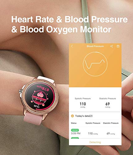 Relojes Inteligentes Mujer Sanag, Pantalla Táctil Resistente al Agua, Rastreador de Actividad Deportiva, Monitor de Frecuencia Cardíaca, Contador de Calorías,para iOS,Android (Rosa)