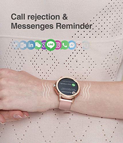 Relojes Inteligentes Mujer Sanag, Pantalla Táctil Resistente al Agua, Rastreador de Actividad Deportiva, Monitor de Frecuencia Cardíaca, Contador de Calorías,para iOS,Android (Rosa)