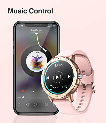 Relojes Inteligentes Mujer Sanag, Pantalla Táctil Resistente al Agua, Rastreador de Actividad Deportiva, Monitor de Frecuencia Cardíaca, Contador de Calorías,para iOS,Android (Rosa)