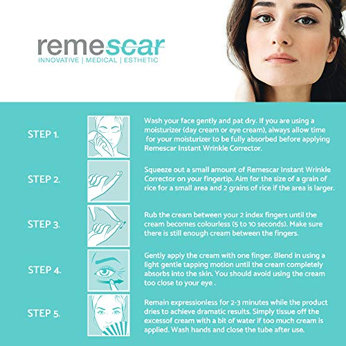 Remescar - Corrector de arrugas al instante - Probado clínicamente - Reducción de las arrugas y de los signos relacionados con la edad - Crema antiarrugas para hombre y mujer - Resultados inmediatos