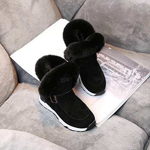 Rengzun Botas de Nieve Cálidas para Niños Invierno Forro de Cachemir Zapatos Calientes Anti-Deslizante Niño Chica Térmico Zapatillas Negro