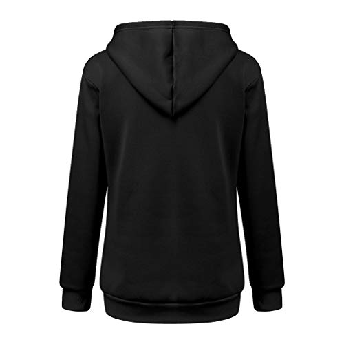 Reooly La Sudadera con Capucha Mujer con Capucha Animal Puede Llevar el Jersey Transpirable de Gato(Negro,XX-Large)