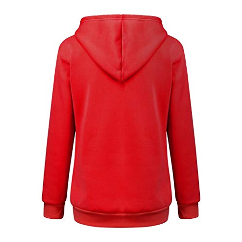 Reooly La Sudadera con Capucha Mujer con Capucha Animal Puede Llevar el Jersey Transpirable de Gato(Rojo,Small)