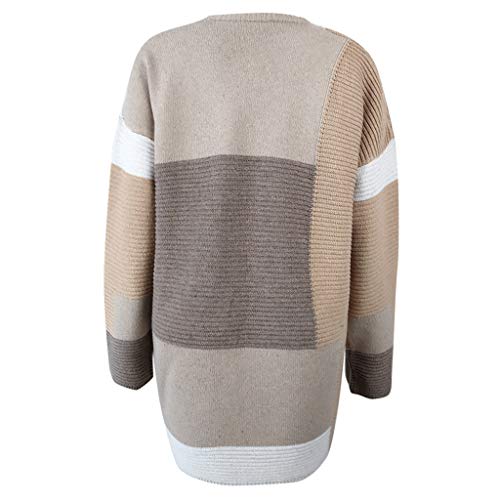 Reooly Suéter Holgado Informal de Invierno de Manga Larga para Mujer Chaqueta de Cuello Alto de Punto