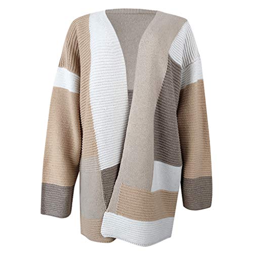 Reooly Suéter Holgado Informal de Invierno de Manga Larga para Mujer Chaqueta de Cuello Alto de Punto