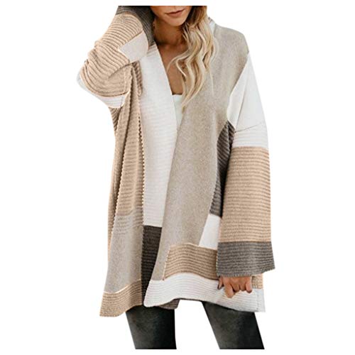 Reooly Suéter Holgado Informal de Invierno de Manga Larga para Mujer Chaqueta de Cuello Alto de Punto