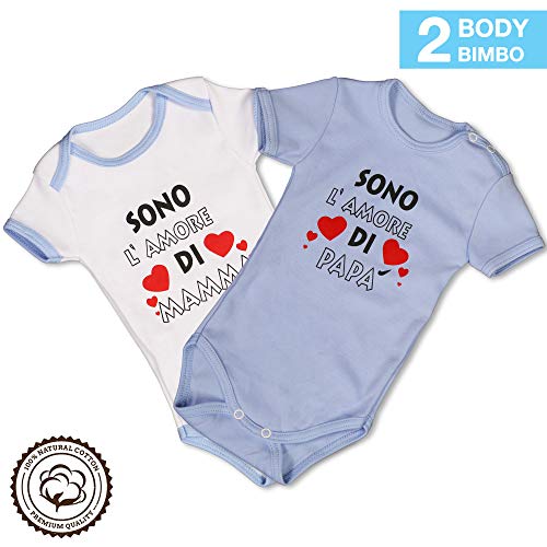 Repanda, Body de Manga Corta para Bebé Niños 0-12 Meses, Pack de 2, 100% Algodón (6-9 Meses)
