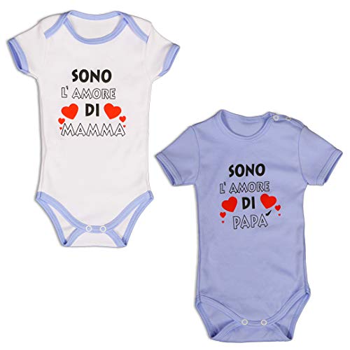 Repanda, Body de Manga Corta para Bebé Niños 0-12 Meses, Pack de 2, 100% Algodón (6-9 Meses)