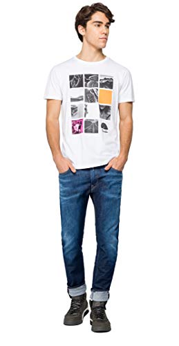 REPLAY M3160 .000.2660 Camiseta, 1 Blanco, XL para Hombre