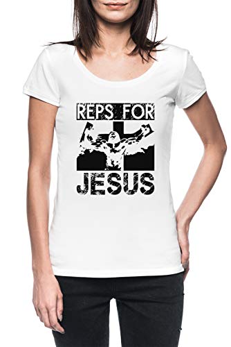 Reps For Jesus Mujer Blanco Camiseta Manga Corta Women's White T-Shirt