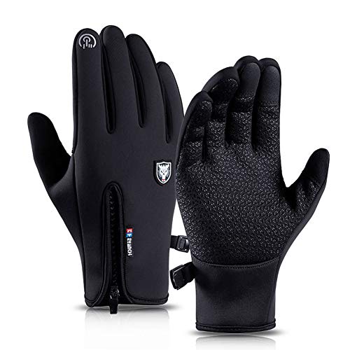 REYOK- Guantes Ciclismo MTB Invierno Otoño Guantes Bicicleta de Montaña Carretera Bici Moto Jardinería Running Pantalla táctil Touchscreen Antideslizante a Prueba de Viento Reflectante Hombre Mujer