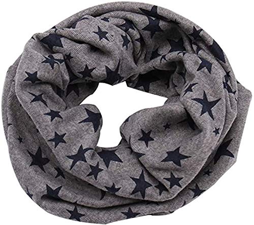 Richaa 4 PCS Infinity Scarves para niños, Star Winter Cotton Neck Warmer para niños niñas Multiuso O-Ring Collar Bufandas Sombrero Bandana