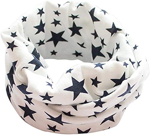Richaa 4 PCS Infinity Scarves para niños, Star Winter Cotton Neck Warmer para niños niñas Multiuso O-Ring Collar Bufandas Sombrero Bandana