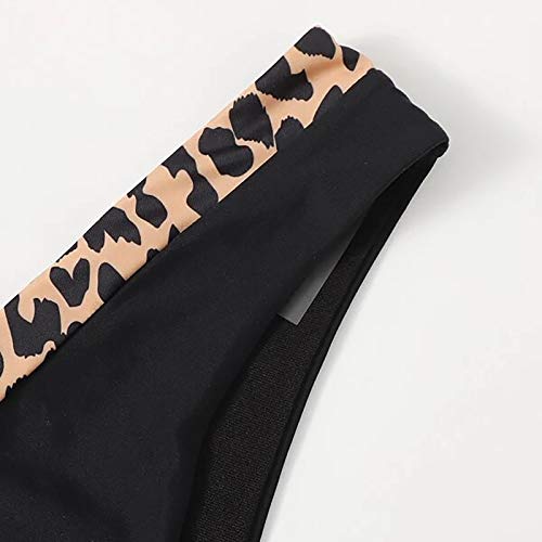 riou Bikinis Mujer Sexy Brasileñas Leopardo Conjuntos Ropa de Baño Mujer Bañador Natacion Tanga Cuello Halter Sujetador Trajes de Baño Playa Push-Up Acolchado Bra Bikini