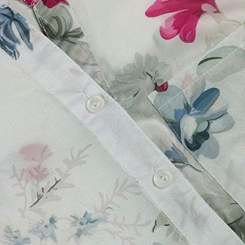 riou Blusa de Gasa Mujer Elegantes Tamaños Grandes Floral Manga Larga Túnica Otoño Camisa Jersey Modelo de Moda Tops para Mujer Blusas sin Mangas Primavera