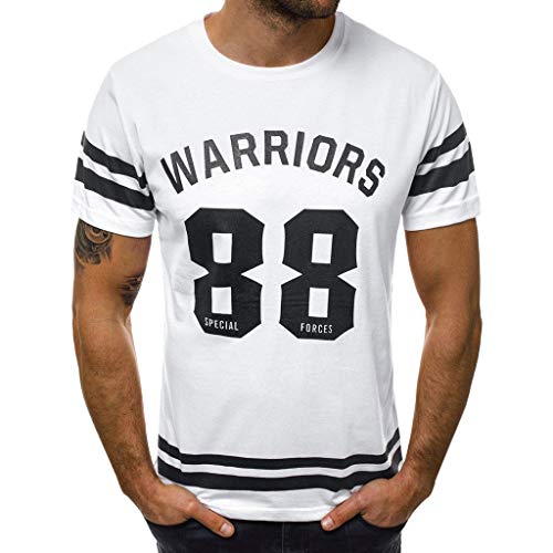 riou Camiseta Deportes Camisetas Hombre Manga Corta Moda Cuello Redondo Deportiva Top Futbol brasileño Impresión de Letras Yoga Slim Fit chándal Blusa Camisa Verano Fitness Ajustado