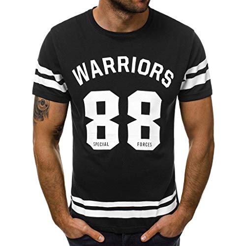 riou Camiseta Deportes Camisetas Hombre Manga Corta Moda Cuello Redondo Deportiva Top Futbol brasileño Impresión de Letras Yoga Slim Fit chándal Blusa Camisa Verano Fitness Ajustado