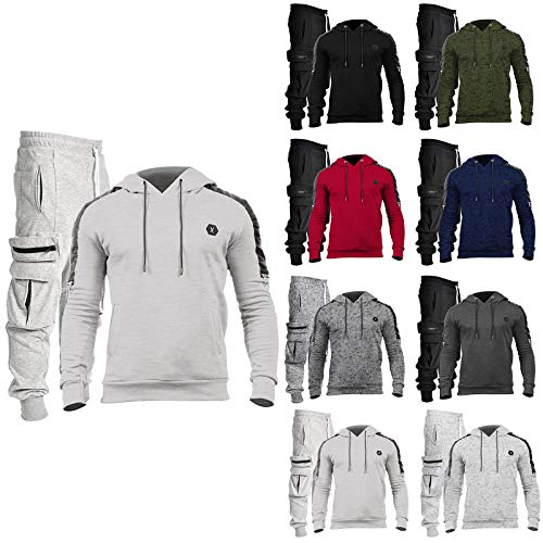 riou Chaqueta con Capucha Forro Polar Sudadera con Capucha Hombres de Manga Larga Hoodie Casual Abrigo Otoño-Invierno Chandal