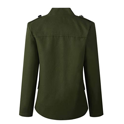 riou Mujer Chaqueta Bombardero con Bolsillos Botón Retro Traje Manga Larga Otoño-Invierno Talla Grande Hoodie Tops Suéter Abrigos Casuales Parka