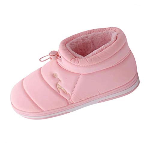 riou Otoño Invierno Zapatillas Interior Casa Caliente Slippers Suave Impermeable Abajo Botas de Algodón Cálido Interior y Exterior Hogar Antideslizante Pareja Zapatos Calzado