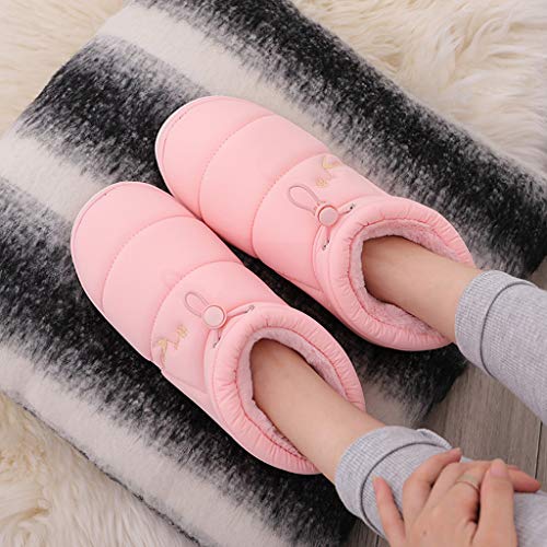 riou Otoño Invierno Zapatillas Interior Casa Caliente Slippers Suave Impermeable Abajo Botas de Algodón Cálido Interior y Exterior Hogar Antideslizante Pareja Zapatos Calzado