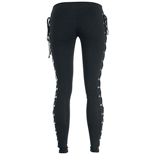 riou Pantalón Deportivo de Mujer Gótica de Moda Pantalones pitillo Negros Pantalones Largos Pantalones de Deporte Yoga Fitness Jogger