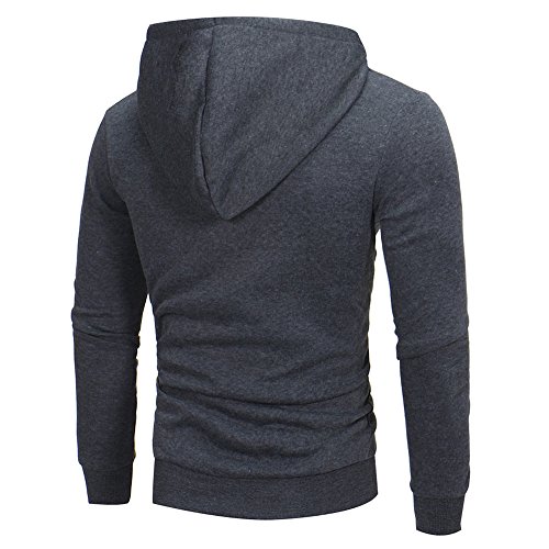 riou Sudadera con Capucha de Cremallera de Manga Larga Slim Fit para Hombre con Blusa Outwear de Bolsillo Chaqueta Irregular de la Personalidad